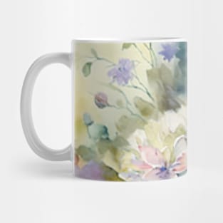 Pastel Watercolor Colorful Flowers Background Mug